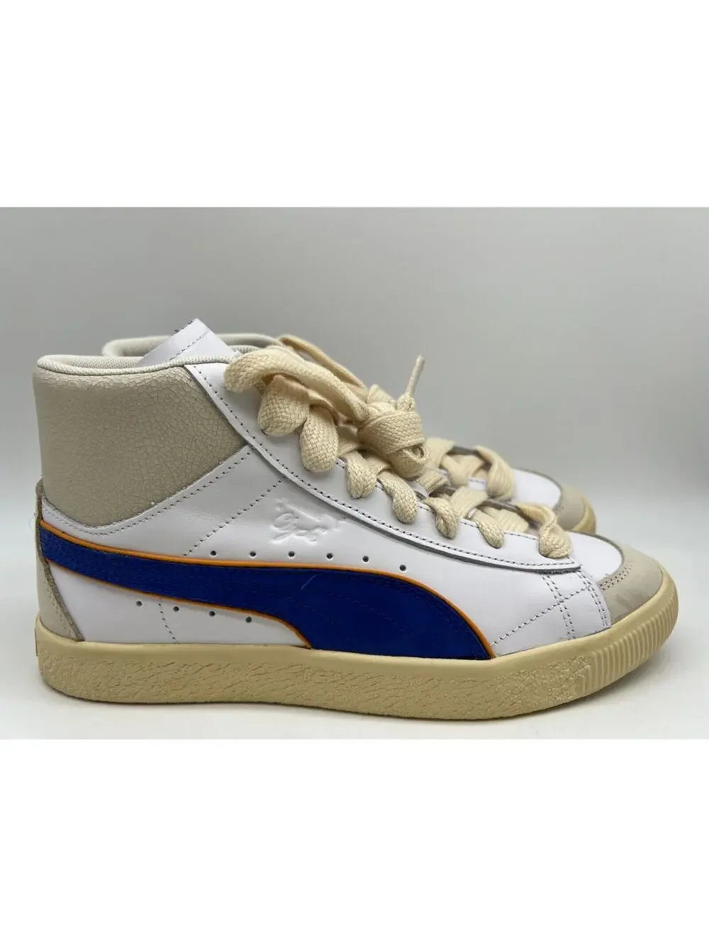 Puma Clyde Mid Bball Rhuigi Puma White Royal Sapphire 391335-01 Men's Size 8